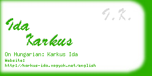 ida karkus business card